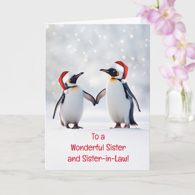 Sister and Sister in Law Happy Holidays Christmas  Card (Orchid)