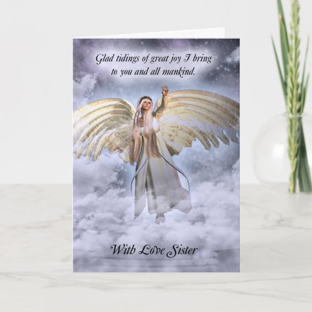 Sister Angel Christmas Card Religious (Front)