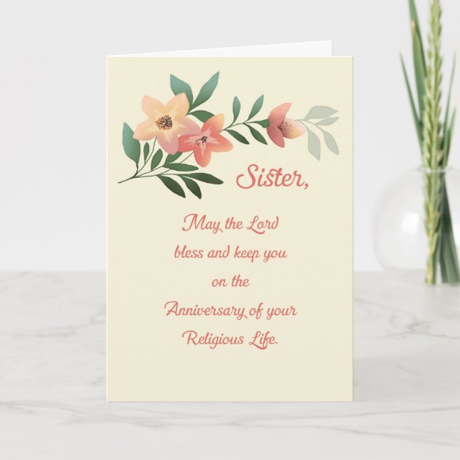 Sister Anniversary of Religious Life Blessing Card (Front)