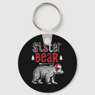 Sister Bear Christmas Santa Family Matching Pajama Key Ring