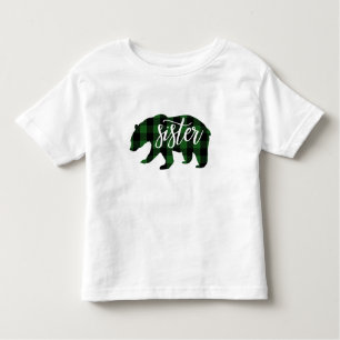 Sister Bear Green Plaid Toddler T-Shirt