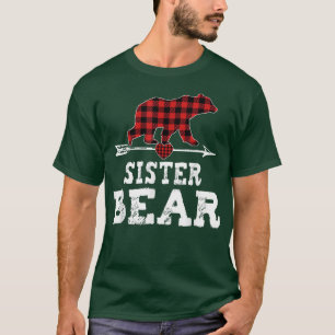 Sister Bear Red Buffalo Plaid Matching Family T-Shirt