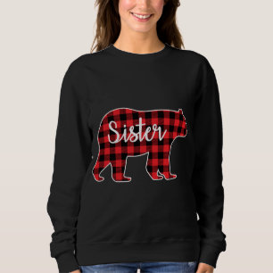 Sister Bear Red Plaid Family Matching Christmas Pa Sweatshirt