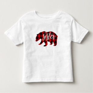 Sister Bear Red Plaid Toddler T-Shirt