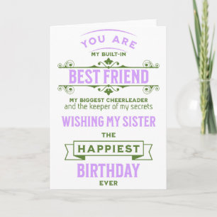Sister Best Friend Birthday Card
