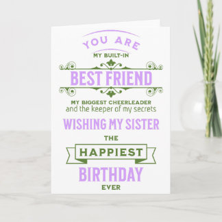 Sister Best Friend Birthday Card