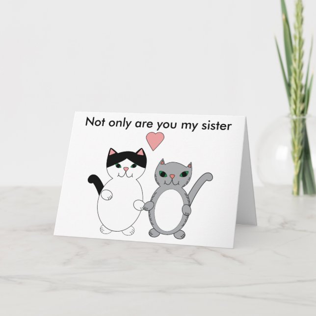 Sister Best Friend Cats Card (Front)