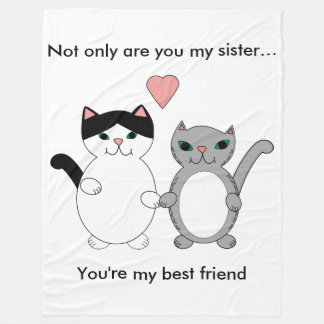Sister Best Friend Cats Customisable Fleece Blanket