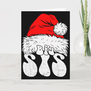Sister Big Santa Christmas Family Matching Pajamas Card