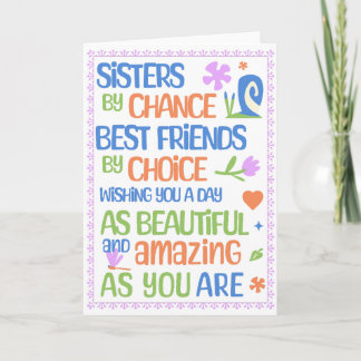 Sister Birthday, 5 x 7 foldable card