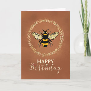 Sister Birthday Bee in Wreath Vintage Inspired Card