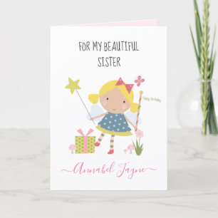 SIster birthday fairy girls whimsical Card