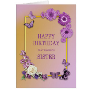 Sister Birthday Flowers and Butterflies