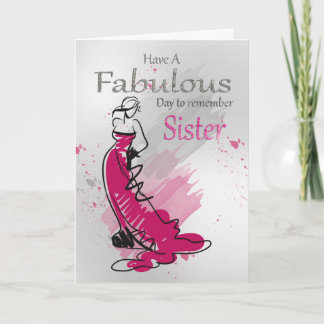 Sister Birthday Greeting With Female, Card