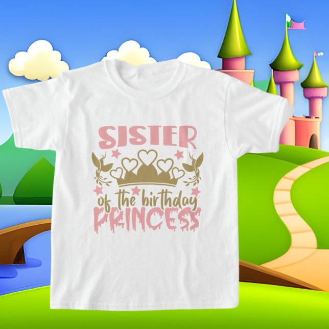 Sister Birthday Princess word art  T-Shirt (Creator Uploaded)