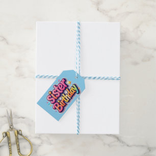 Sister Birthday Rainbow Bubble Gift for Sister Tags