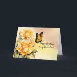 Sister Birthday Yellow Roses Monarch Butterfly Card<br><div class="desc">Celebrate your sister's birthday with this heartwarming card. Adorned with watercolor yellow roses and a delicate monarch butterfly,  it captures the essence of your special bond. A thoughtful and timeless birthday wish for a cherished sister who brightens your world.</div>