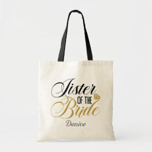 Sister Bride add name Wedding Tote Bag