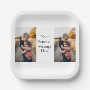 sister brother family add photo personal message h paper plate