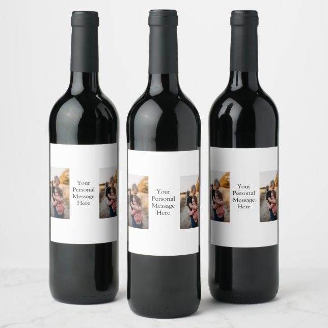 sister brother family add photo personal message h wine label (Bottles)