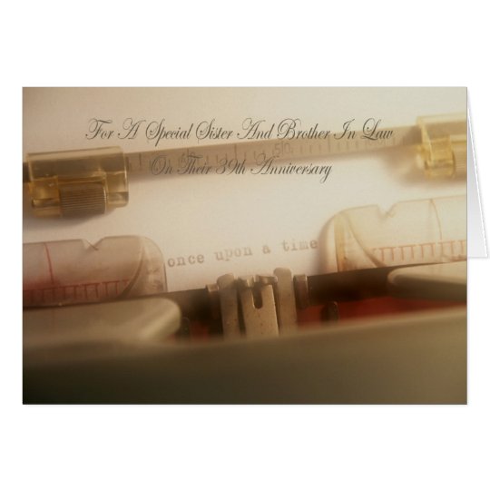 Sister & Brother In Law 39th Anniversary Card