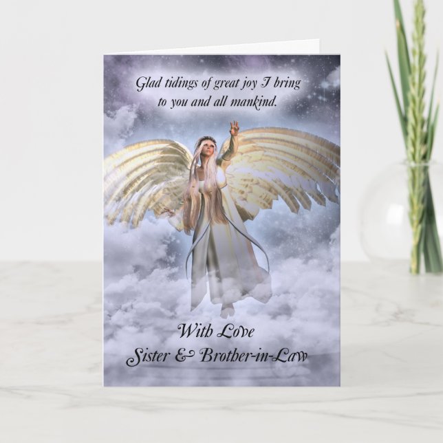 Sister & Brother-in-Law Angel Christmas Card Relig (Front)