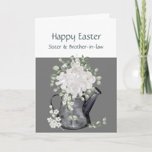 Sister & Brother-in-law  Easter White Flowers  Holiday Card