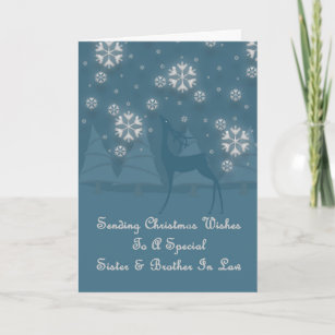 Sister & Brother In Law Reindeer Christmas Holiday Card