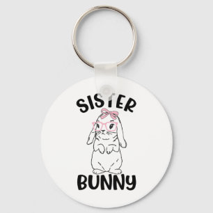 Sister Bunny Siblings Easter Girls Key Ring