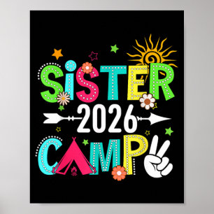 Sister Camp 2026 Family Vacation Summer Camping Poster