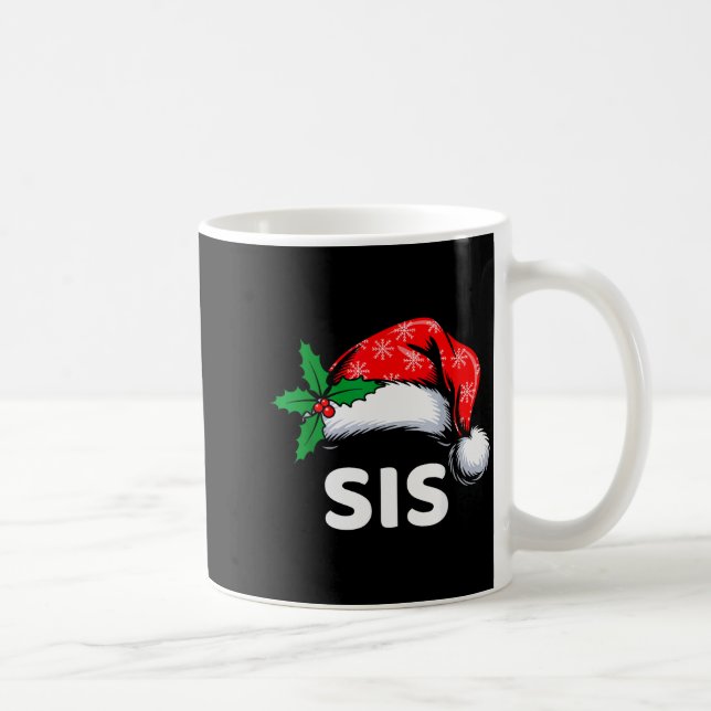 Sister Christmas Family Pajamas Matching Santa Hat Coffee Mug (Right)