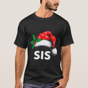Sister Christmas Family Pajamas Matching Santa Hat T-Shirt