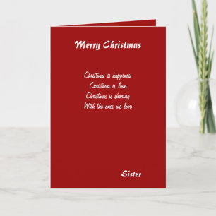 Sister Christmas greeting cards
