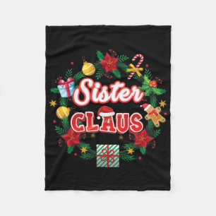 Sister Claus Christmas Santa Laurel Wreath Mistlet Fleece Blanket