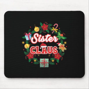 Sister Claus Christmas Santa Laurel Wreath Mistlet Mouse Pad