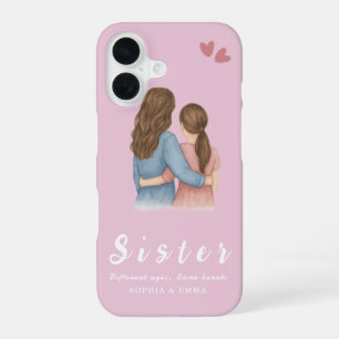 Sister Collage iPhone 16 Case – Same Hearts