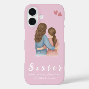 Sister Collage iPhone 16 Case – Same Hearts