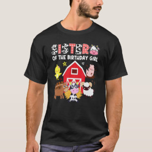 Sister Cow Farming Birthday Girl Barnyard Family M T-Shirt