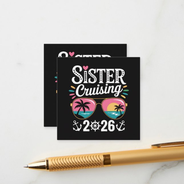 Sister Curising 2026 Enclosure Card (Front/Back In Situ)