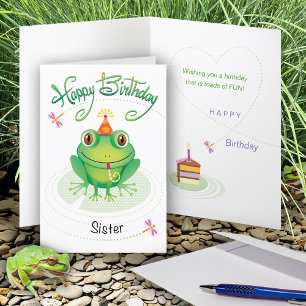 Sister Cute Birthday Frog Card