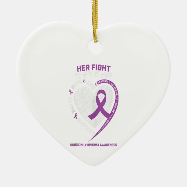 Sister Daughter Granddaughter Hodgkins Lymphoma Ceramic Ornament (Front)