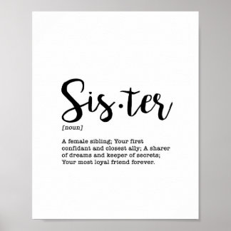Sister Definition Art Print