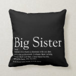 Sister Definition Modern Black and White Cushion<br><div class="desc">Personalise for your special sister or hermana (little or big) to create a unique gift. A perfect way to show her how amazing she is every day. Designed by Thisisnotme©</div>