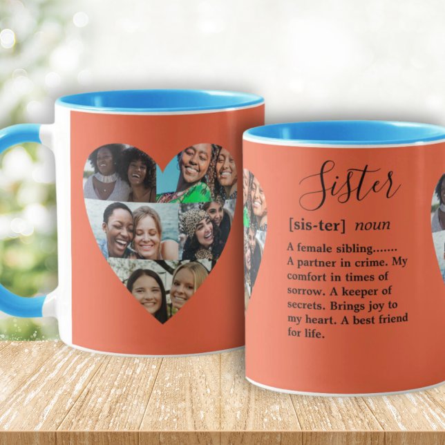 Sister Definition Photo Heart Collage Colourful Mu Mug (Creator Uploaded)