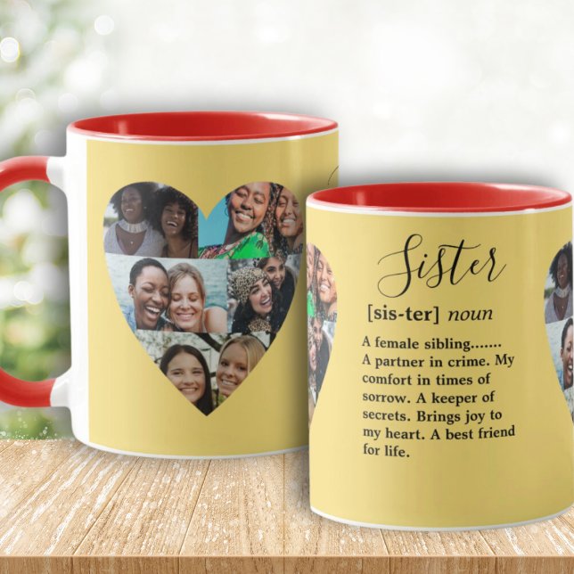 Sister Definition Photo Heart Collage Colourful Mu Mug (Creator Uploaded)