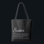 Sister Definition Script Modern Fun Tote Bag<br><div class="desc">Personalise for your special sister or hermana (little or big) to create a unique gift. A perfect way to show her how amazing she is every day. Designed by Thisisnotme©</div>