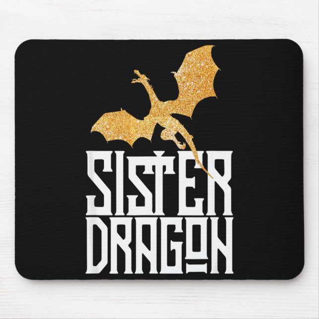 Sister Dragon Christmas Matching Family Tribe Girl Mouse Pad (Front)