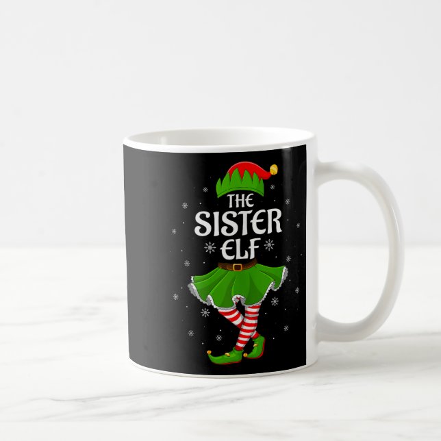 Sister Elf Christmas Family Girls Women Elf Squad  Coffee Mug (Right)