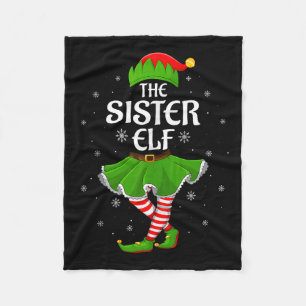 Sister Elf Christmas Family Girls Women Elf Squad  Fleece Blanket