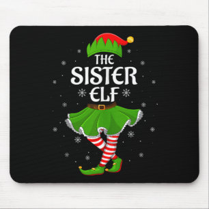 Sister Elf Christmas Family Girls Women Elf Squad Mouse Pad